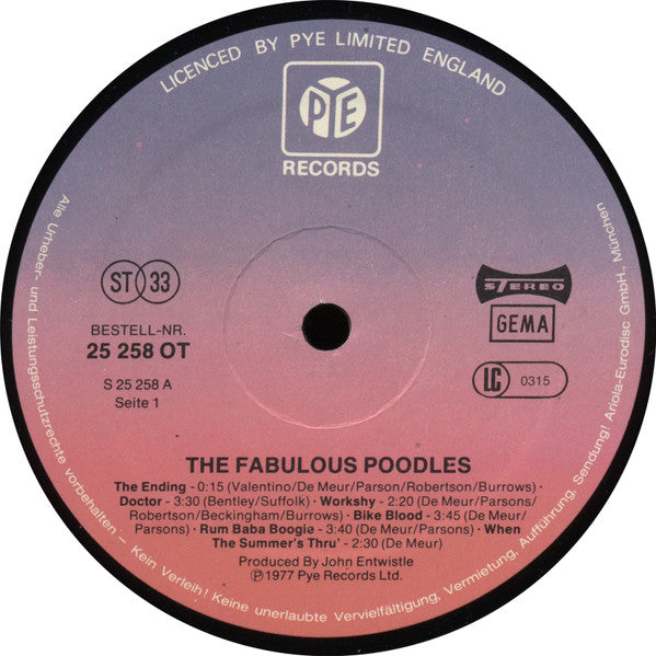 Fabulous Poodles : Fabulous Poodles (LP, Album)