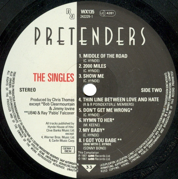 The Pretenders : The Singles (LP, Comp)