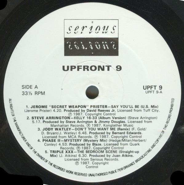 Various : Upfront 9 - A Sign Of The Times (2xLP, Comp)