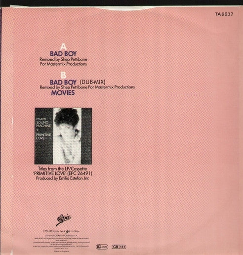 Miami Sound Machine : Bad Boy (Shep Pettibone Remix) (12")