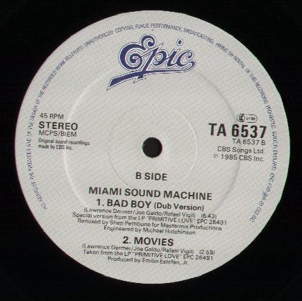 Miami Sound Machine : Bad Boy (Shep Pettibone Remix) (12")