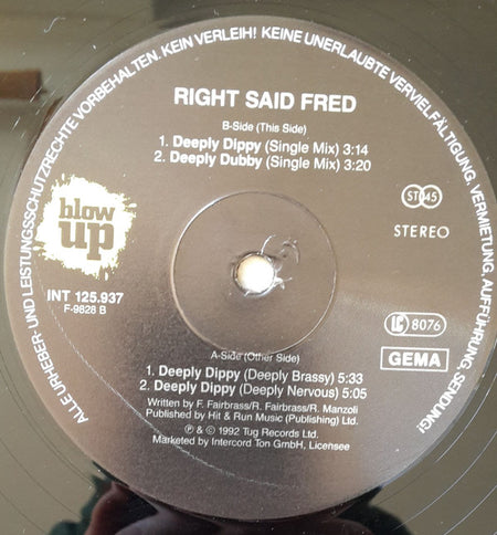 Right Said Fred : Deeply Dippy (12", Maxi)
