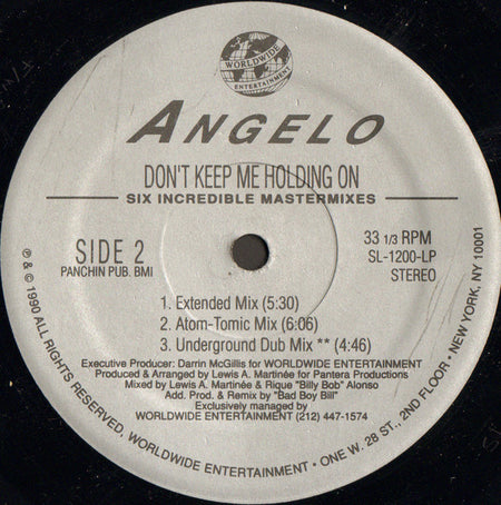 Angelo (8) : Don't Keep Me Holding On (12")
