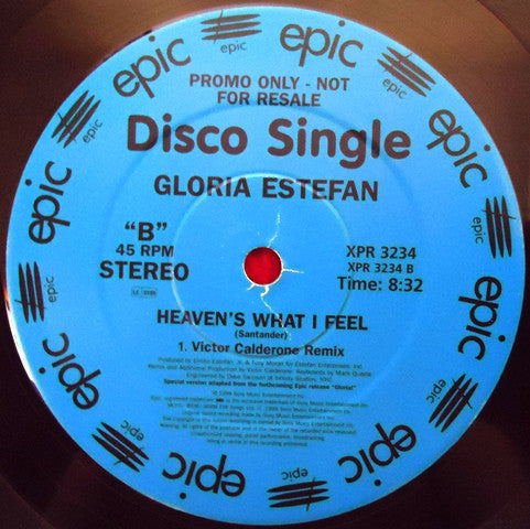 Gloria Estefan : Heaven's What I Feel (12", Single, Promo)