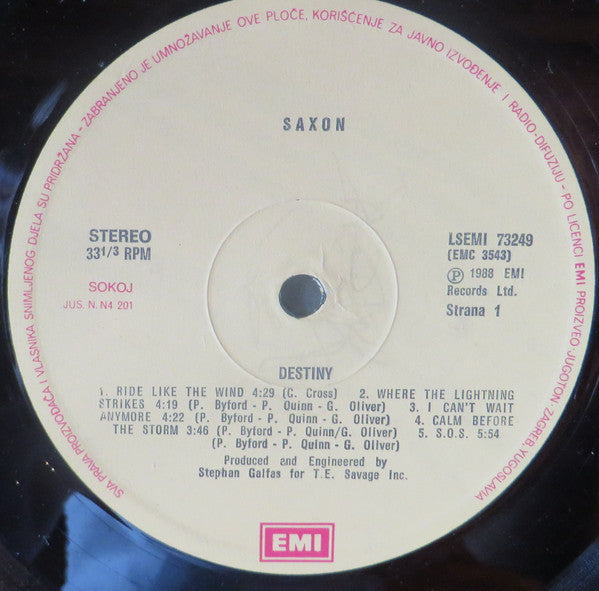 Saxon : Destiny (LP, Album)
