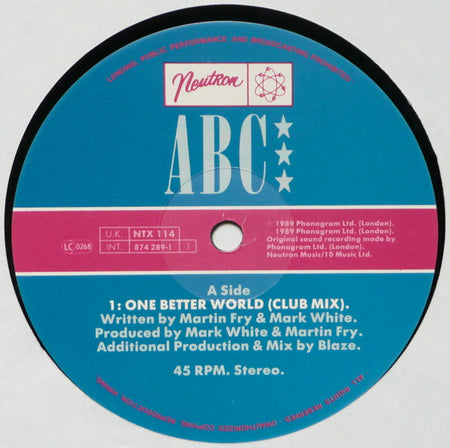 ABC : One Better World (12", Single)