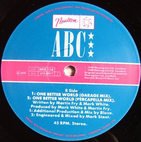ABC : One Better World (12", Single)