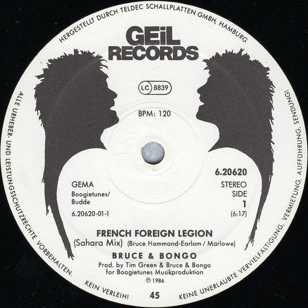Bruce & Bongo : French Foreign Legion (12", Maxi)