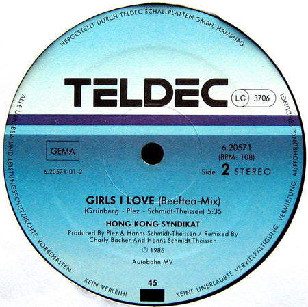 Hongkong Syndikat : Girls I Love (12", Maxi)