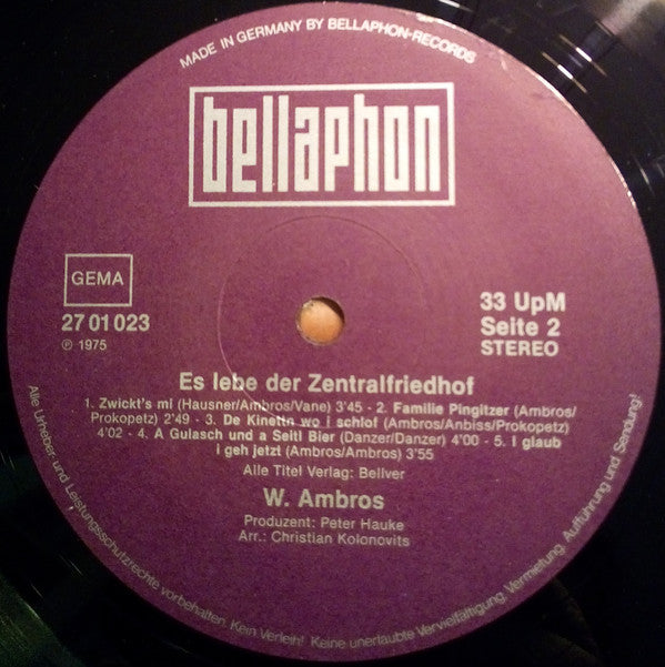 Wolfgang Ambros : Es Lebe Der Zentralfriedhof (LP, Album, RE, RP)