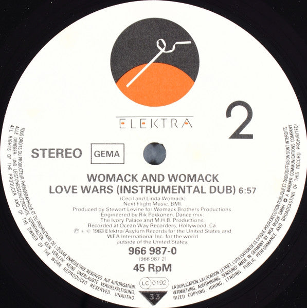 Womack & Womack : Love Wars (Extended Remix) (12", Maxi)