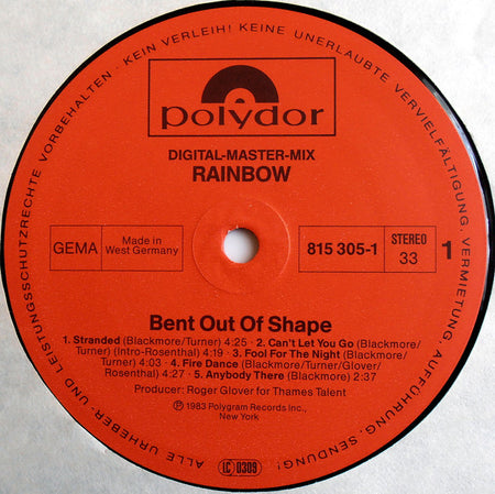 Rainbow : Bent Out Of Shape (LP, Album)
