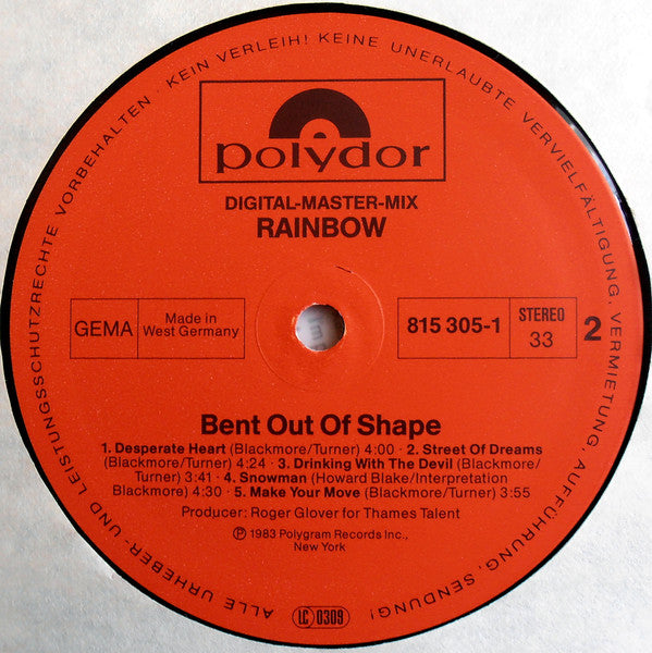 Rainbow : Bent Out Of Shape (LP, Album)