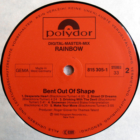 Rainbow : Bent Out Of Shape (LP, Album)