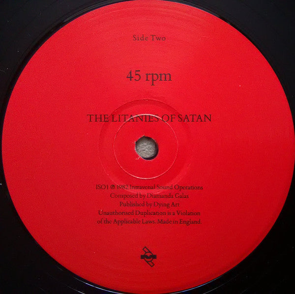 Diamanda Galás : The Litanies Of Satan (12", RE)