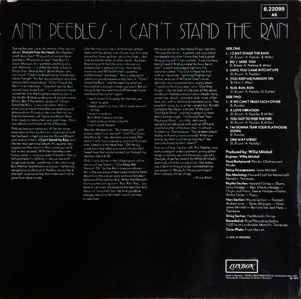 Ann Peebles : I Can't Stand The Rain (LP, Album)