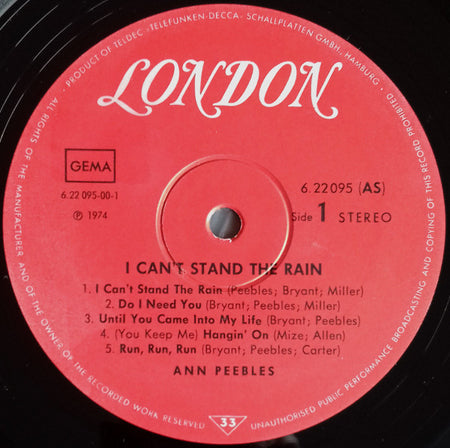 Ann Peebles : I Can't Stand The Rain (LP, Album)