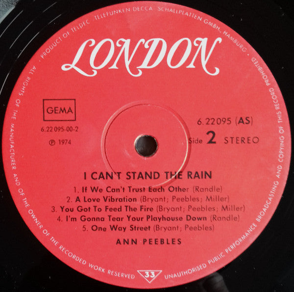 Ann Peebles : I Can't Stand The Rain (LP, Album)