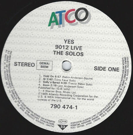 Yes : 9012Live • The Solos (LP, Album)