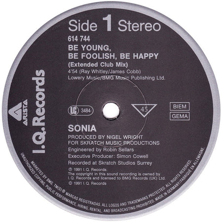 Sonia : Be Young, Be Foolish, Be Happy (12")