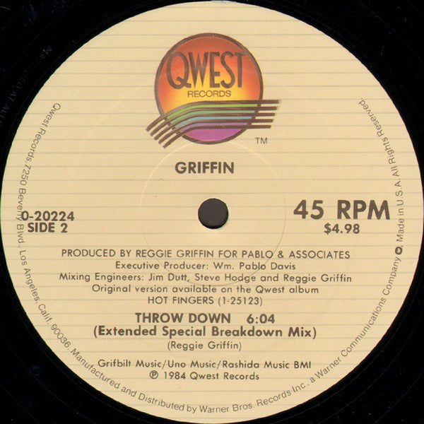 Reggie Griffin : Throw Down (12", Maxi)