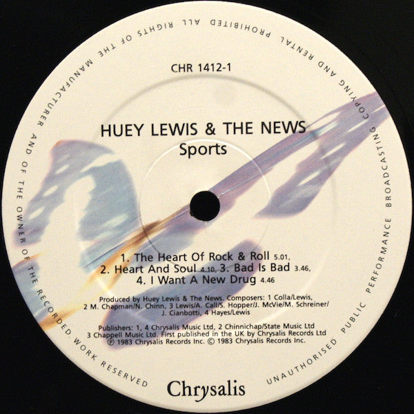 Huey Lewis & The News : Sports (LP, Album, RE)