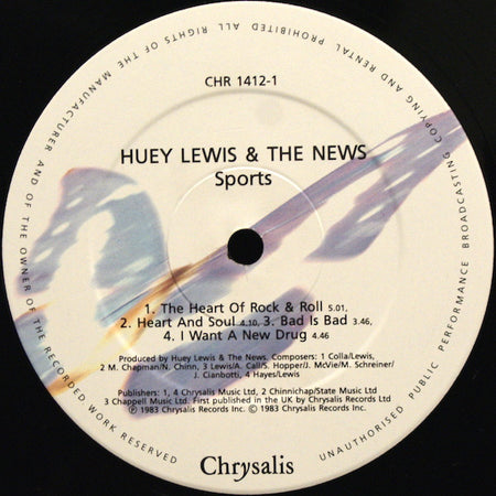 Huey Lewis & The News : Sports (LP, Album, RE)