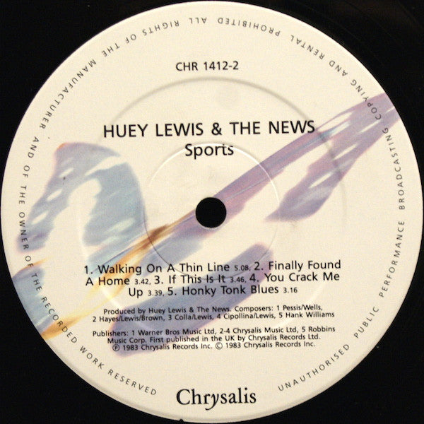 Huey Lewis & The News : Sports (LP, Album, RE)