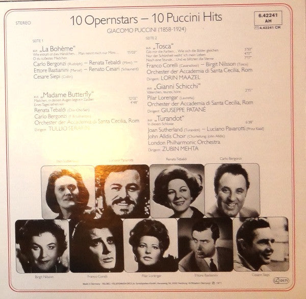 Various : 10 Opern-Stars - 10 Puccini-Hits (LP, Comp)