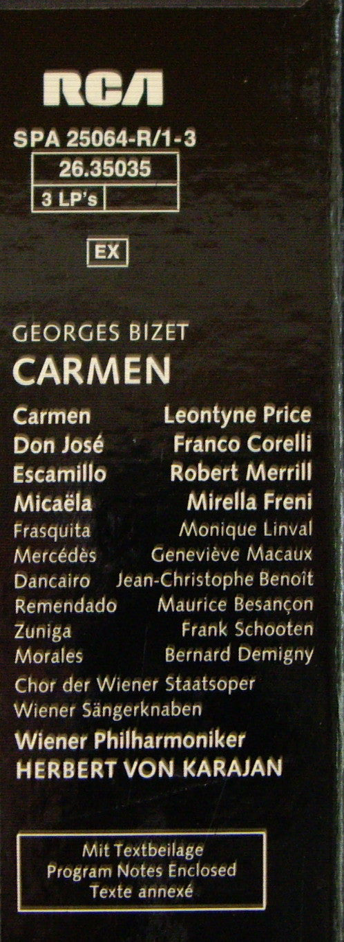 Georges Bizet / Leontyne Price / Franco Corelli / Robert Merrill / Mirella Freni / Herbert Von Karajan / Wiener Philharmoniker / Wiener Staatsopernchor, Die Wiener Sängerknaben : Carmen (3xLP + Box)