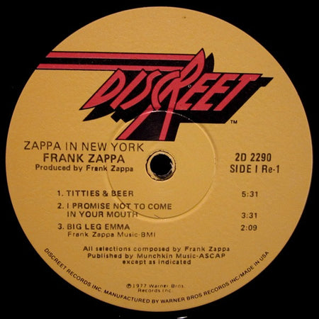 Frank Zappa : Zappa In New York (2xLP, Album, Win)