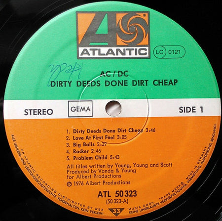 AC/DC : Dirty Deeds Done Dirt Cheap (LP, Album)