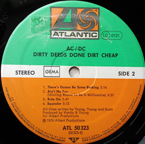 AC/DC : Dirty Deeds Done Dirt Cheap (LP, Album)