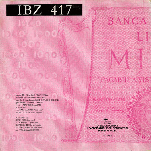 Via Verdi : Diamond (Remix) (12", Single)