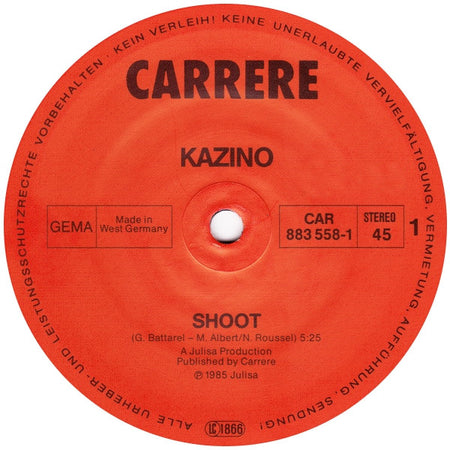 Kazino : Shoot (12", Maxi)