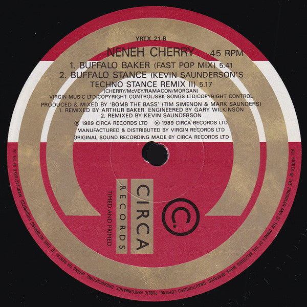 Neneh Cherry : Buffalo Stance (Kevin Saunderson's Techno Stance Remix 1) (12")