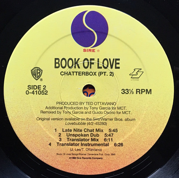 Book Of Love : Hunny Hunny / Chatterbox (Pt. 2) (12", Maxi)