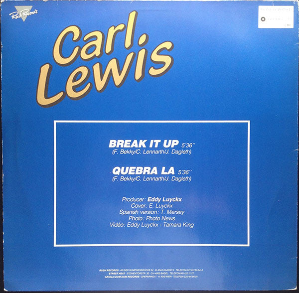 Carl Lewis : Break It Up (12", Maxi)