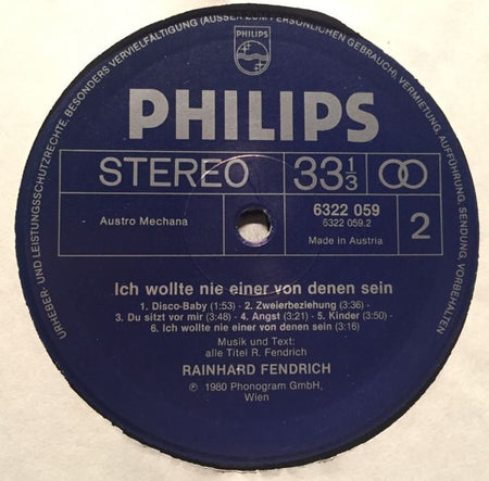 Rainhard Fendrich : Ich Wollte Nie Einer Von Denen Sein (LP, Album)