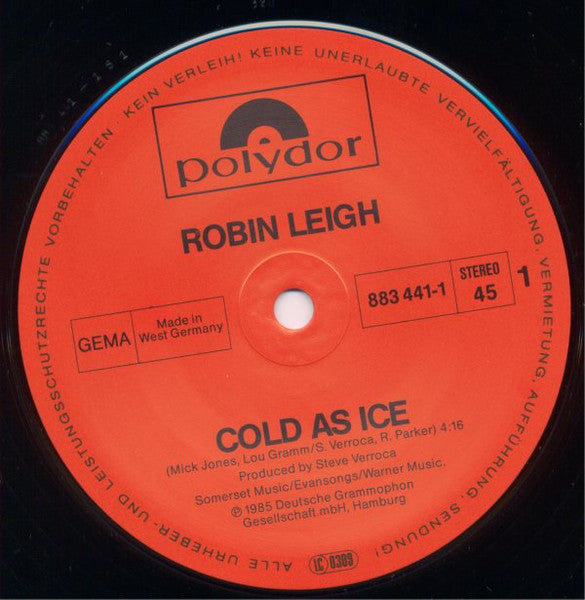 Robin Leigh : Cold As Ice (12", Maxi)