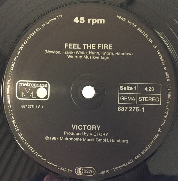 Victory (3) : Feel The Fire (12", Maxi)