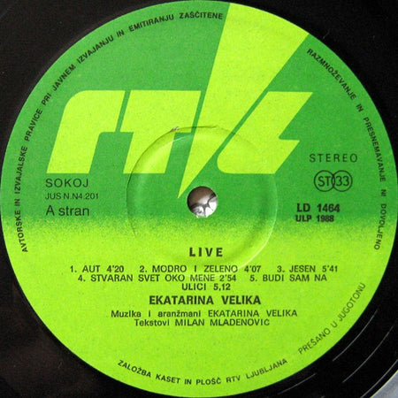 Ekatarina Velika : 19LIVE86 (LP, Album)