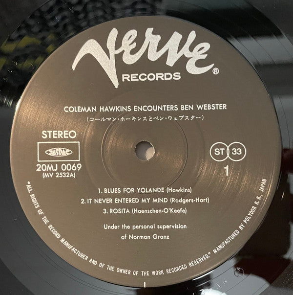 Coleman Hawkins Encounters Ben Webster : Coleman Hawkins Encounters Ben Webster (LP, Album, RE)