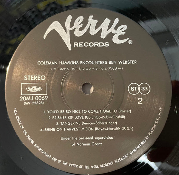 Coleman Hawkins Encounters Ben Webster : Coleman Hawkins Encounters Ben Webster (LP, Album, RE)