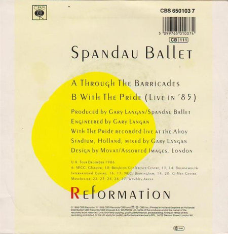 Spandau Ballet : Through The Barricades (7", Single)