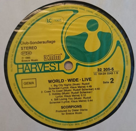 Scorpions : World Wide Live (2xLP, Album, Club)