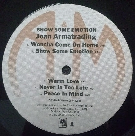Joan Armatrading : Show Some Emotion (LP, Album, Pit)