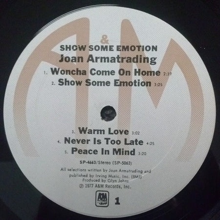 Joan Armatrading : Show Some Emotion (LP, Album, Pit)