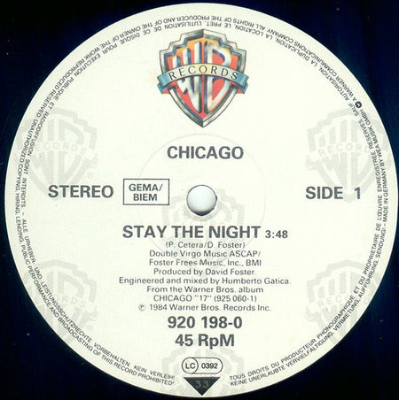 Chicago (2) : Stay The Night (12", Maxi)