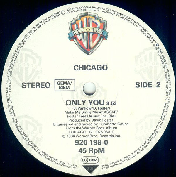 Chicago (2) : Stay The Night (12", Maxi)